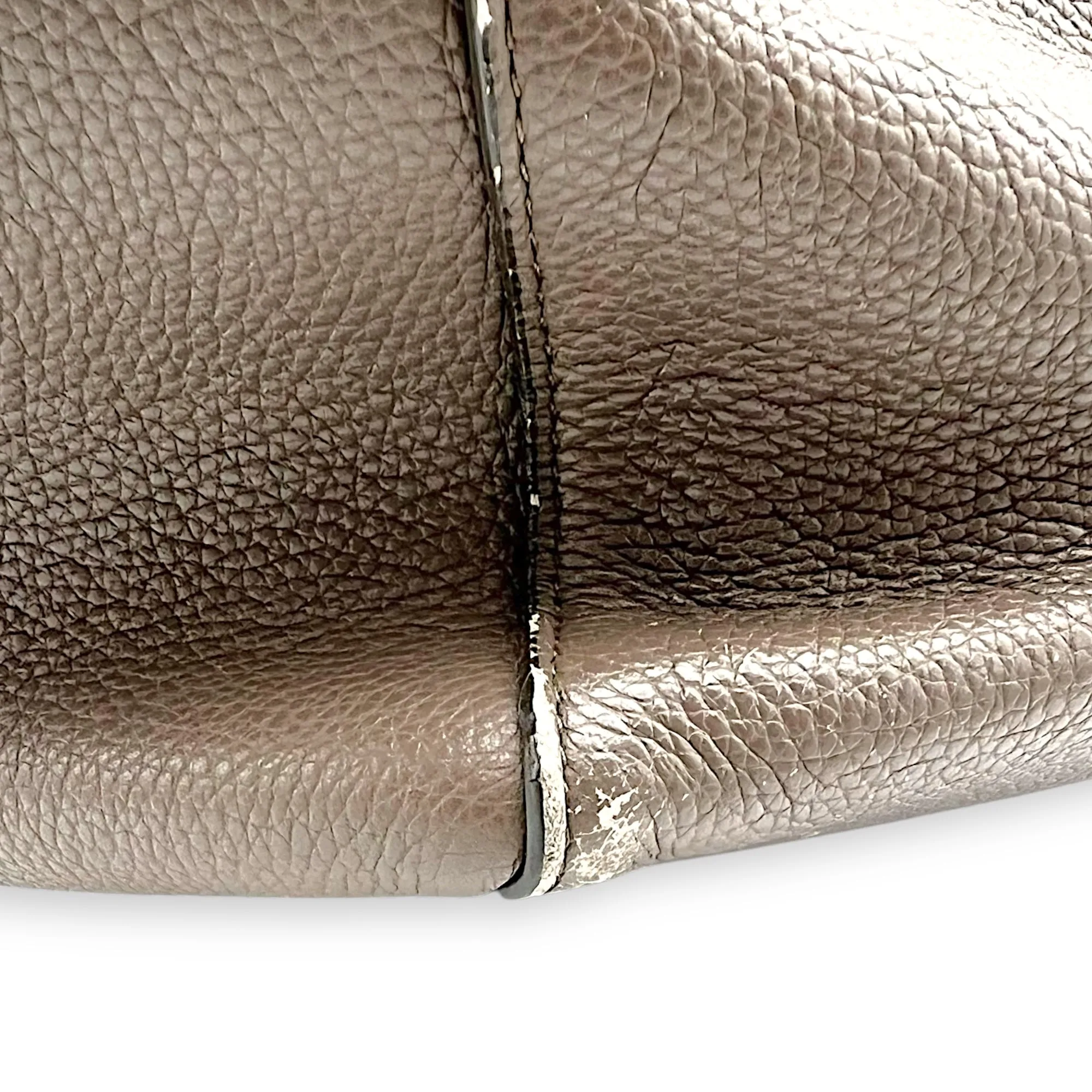 Phantom Grey Tote Bag in Calfskin, Gold hardware