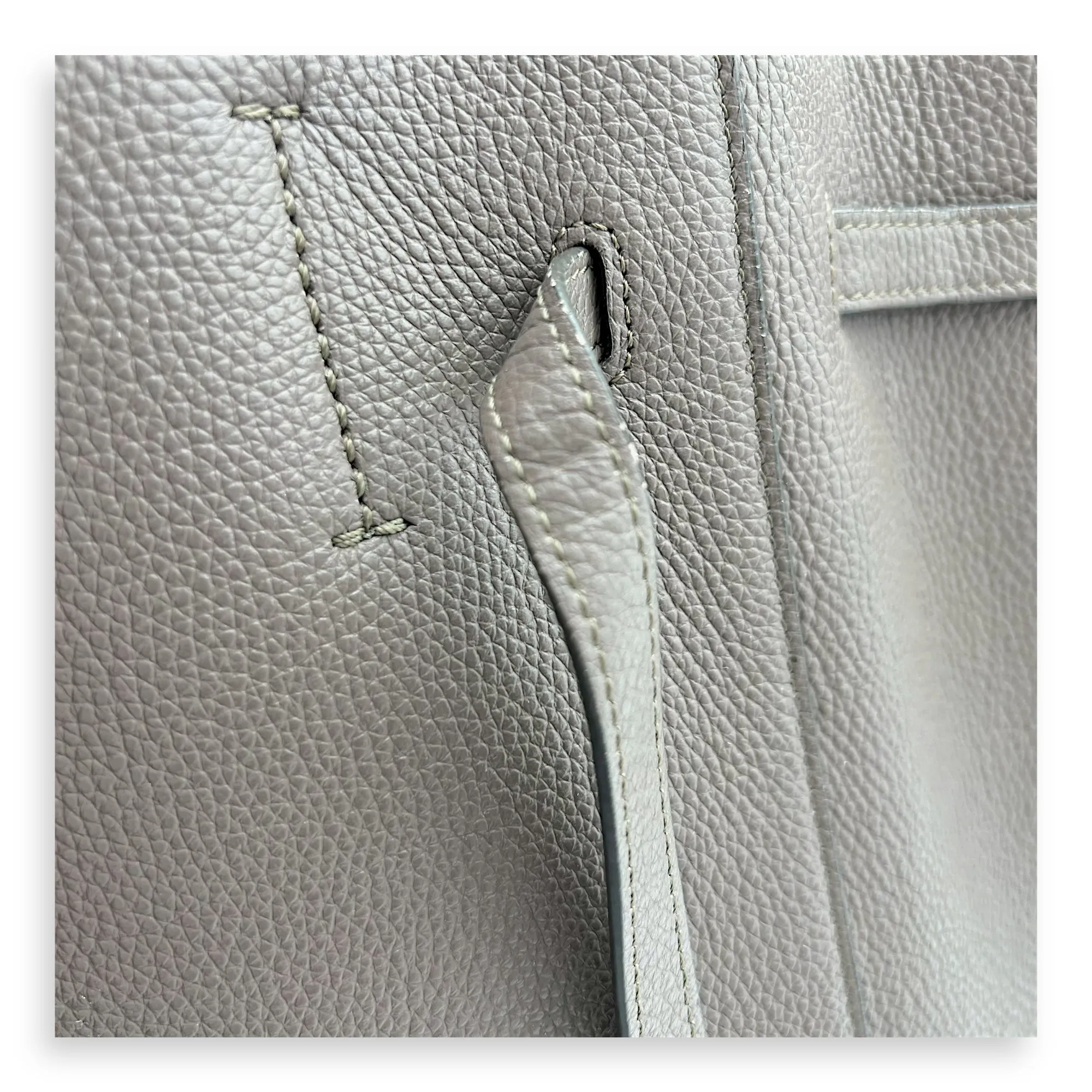 Phantom Grey Tote Bag in Calfskin, Gold hardware