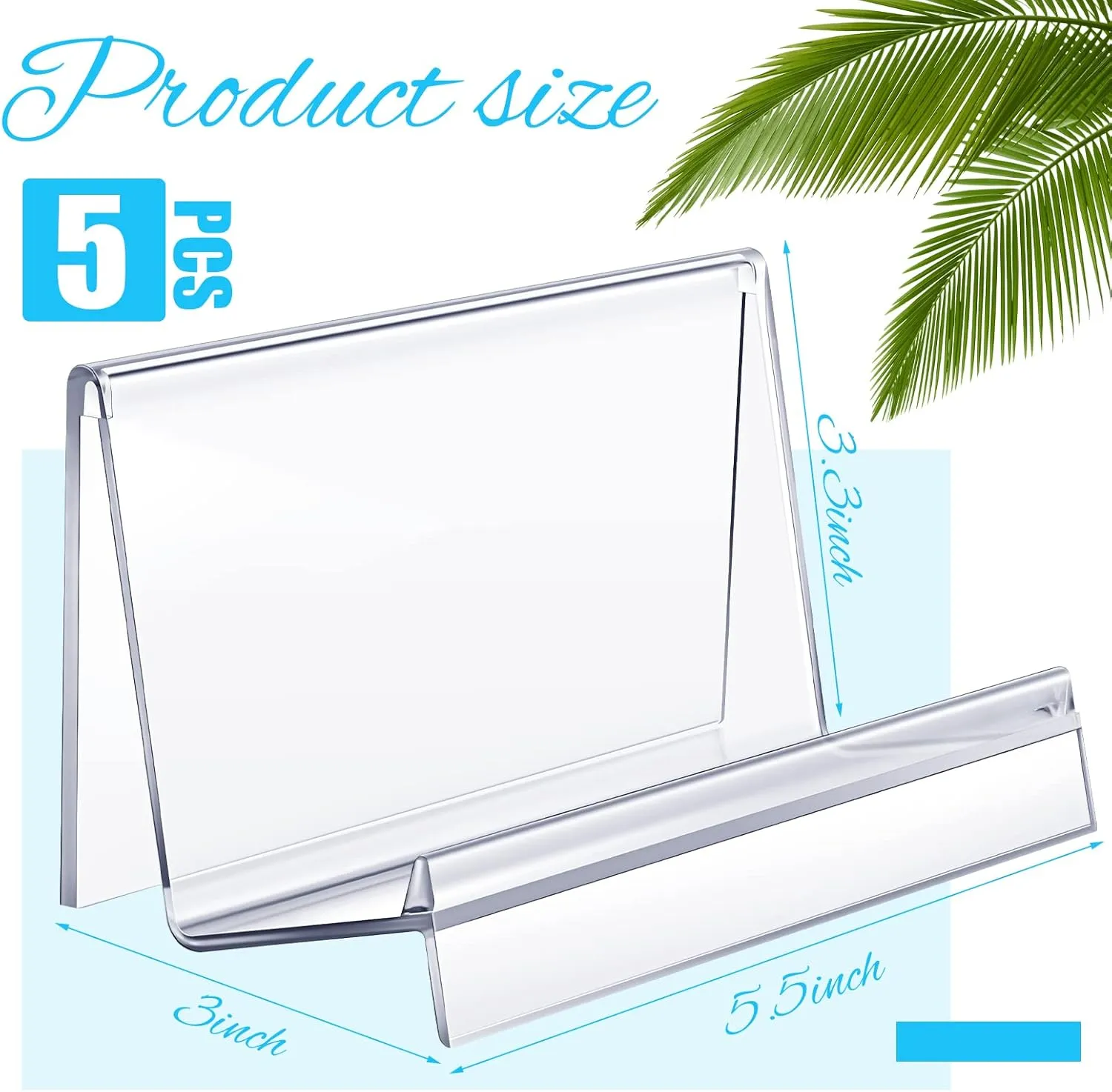 Qunclay Clear Acrylic Purse Display Stand Wallet Stand Glasses Holder and Card Holder Clutches Organizer for Bag Phone Cards Cosmetic Store Business, 5.5 x 3.3 x 3 Inches (5 Pcs)