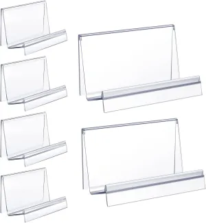 Qunclay Clear Acrylic Purse Display Stand Wallet Stand Glasses Holder and Card Holder Clutches Organizer for Bag Phone Cards Cosmetic Store Business, 5.5 x 3.3 x 3 Inches (5 Pcs)