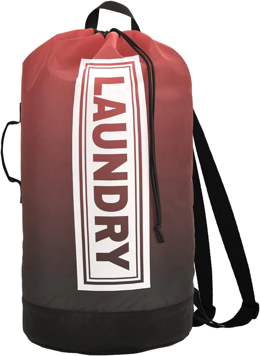 Red Black Gradient Laundry Backpack Large Heavy Duty Laundry Bag for College Students Laundry bag with Shoulder Straps Dirty Clothes Organizer for Traveling Waterproof