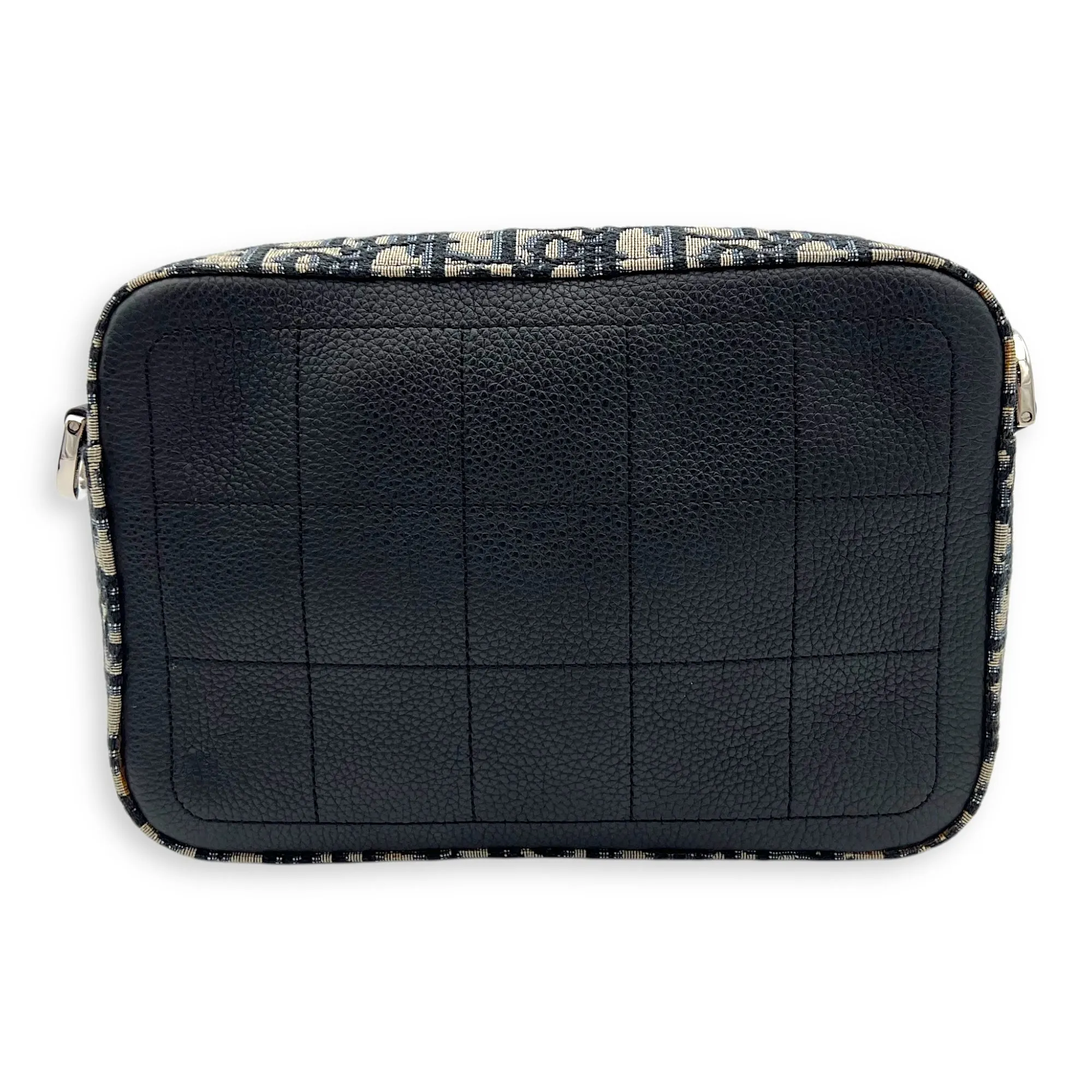 Safari Crossbody Bag Blue in Jacquard, Silver hardware