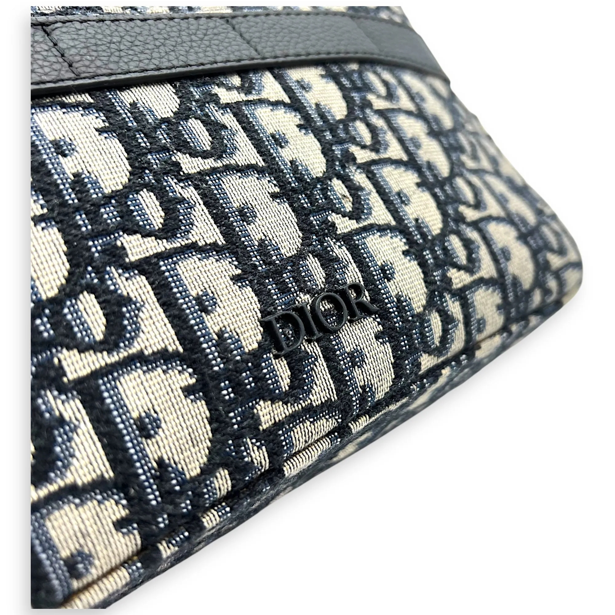 Safari Crossbody Bag Blue in Jacquard, Silver hardware