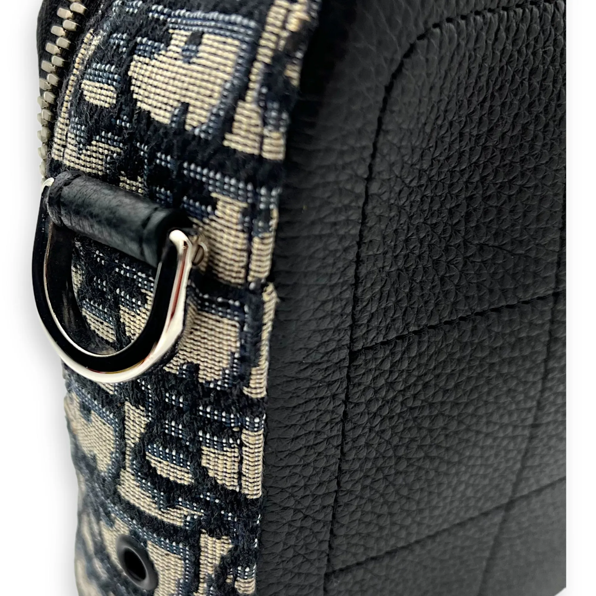 Safari Crossbody Bag Blue in Jacquard, Silver hardware