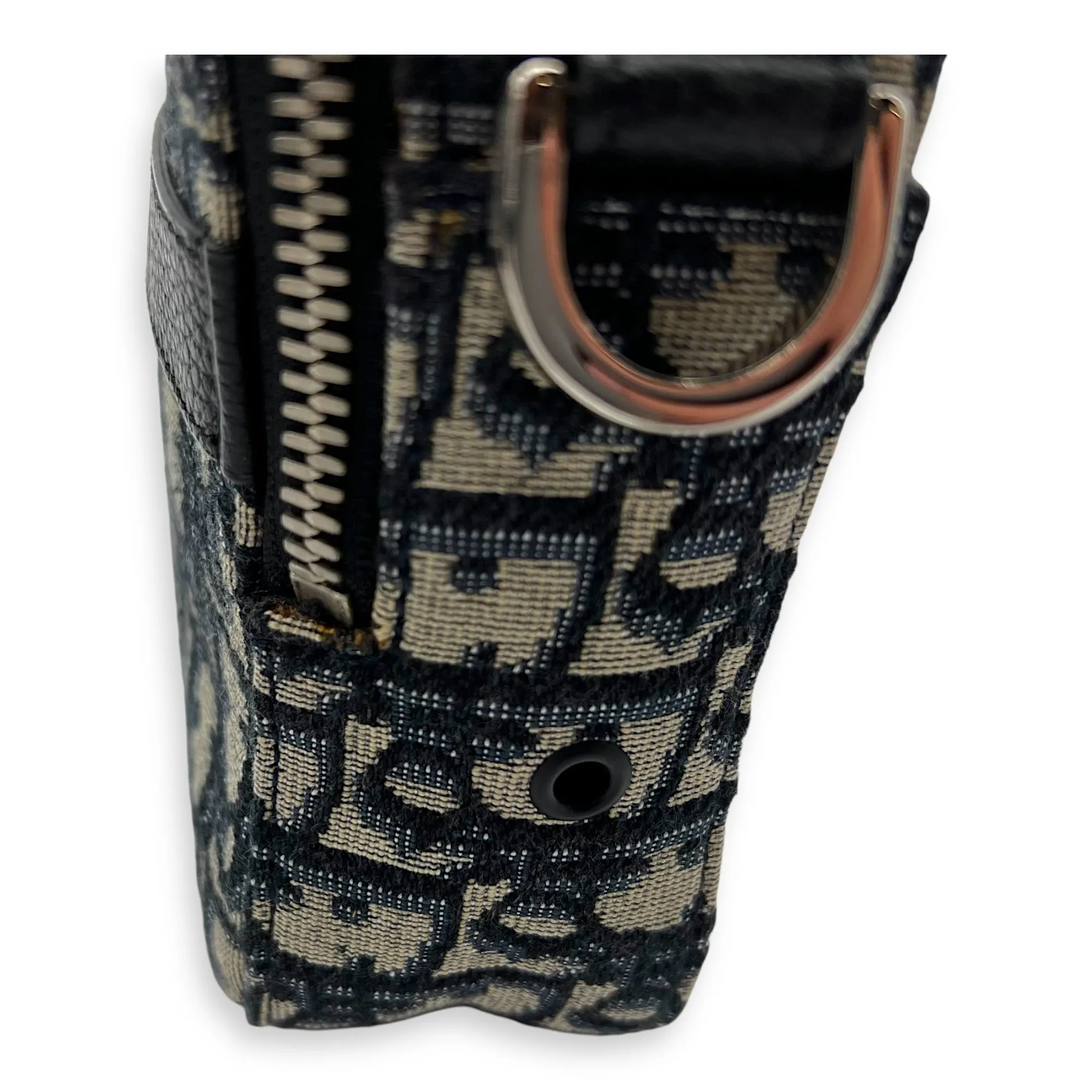 Safari Crossbody Bag Blue in Jacquard, Silver hardware