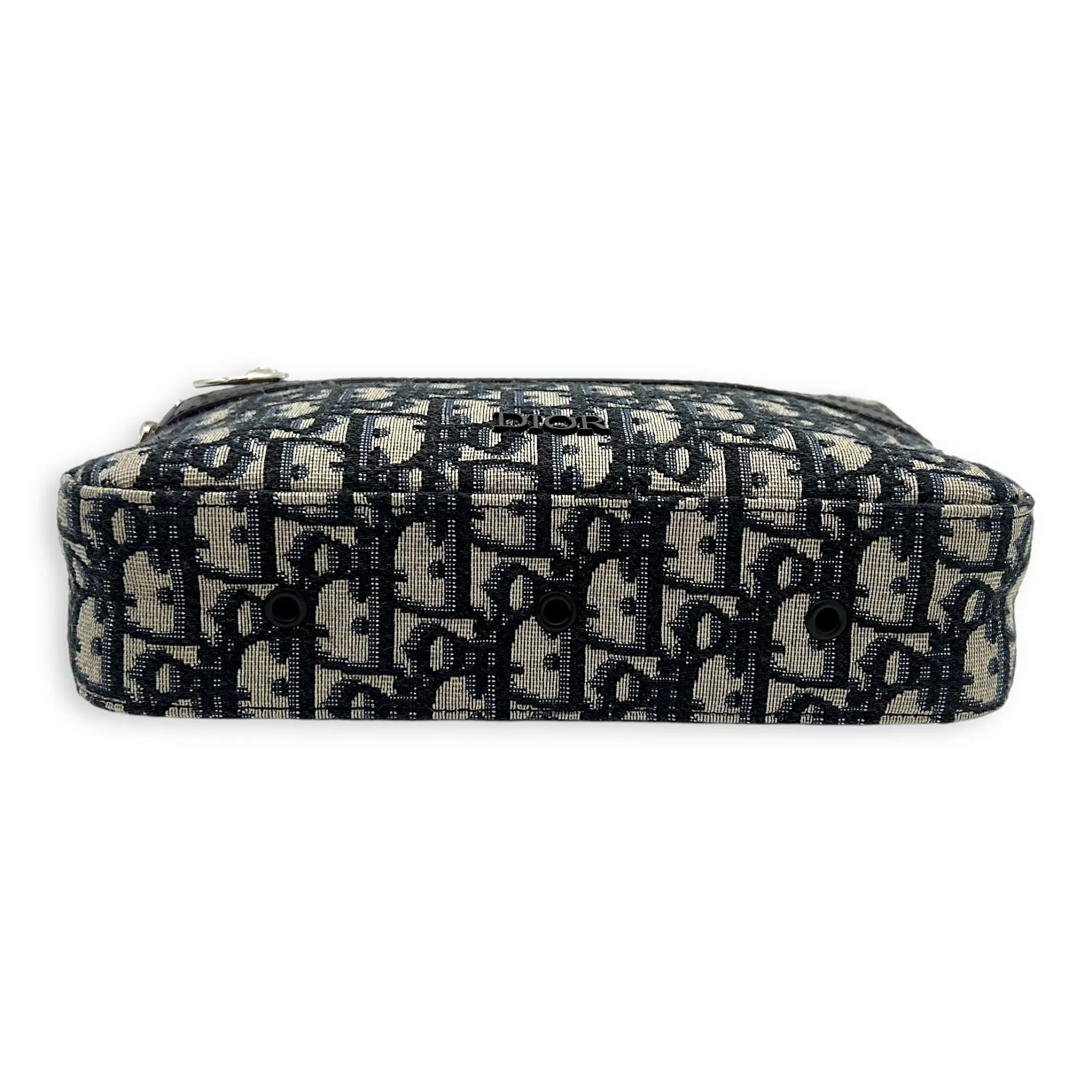Safari Crossbody Bag Blue in Jacquard, Silver hardware