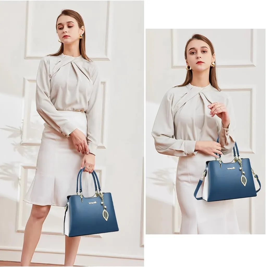 Satchel Purses and Handbags for Women PU Leather Tote Top Handle Shoulder Bags Ladies Crossbody Bags