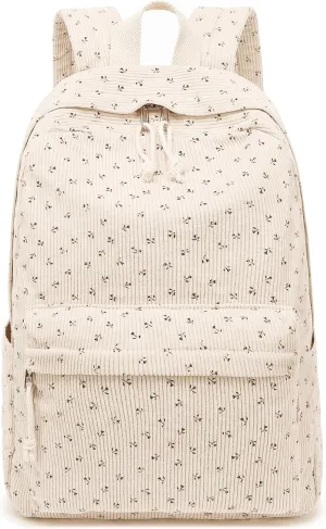 School Backpack for Teen Girls Bookbags Elementary High School Corduroy Laptop Bags Women Travel Daypacks