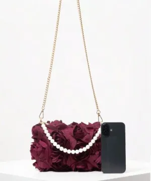 Shein Elegant Rose Flower Pattern Crossbody Bag  
