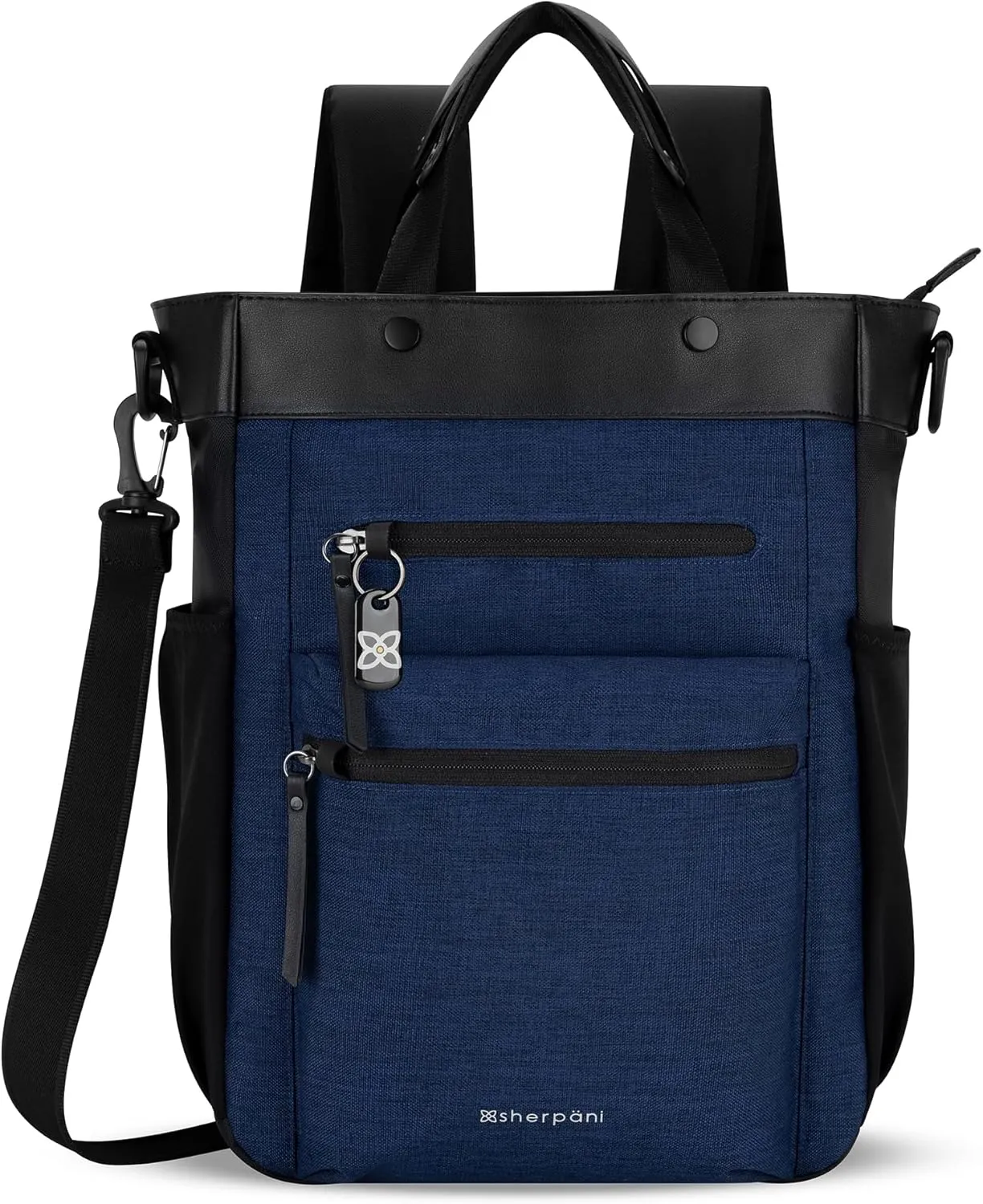 Sherpani Soleil, Anti Theft Convertible Backpack, 3 in 1 Tote Bag, Crossbody Bag, Cross Body Purse, 18L Travel Backpack, Travel Gifts for Women, RFID Protection, Fits 15 Laptop (Indigo)