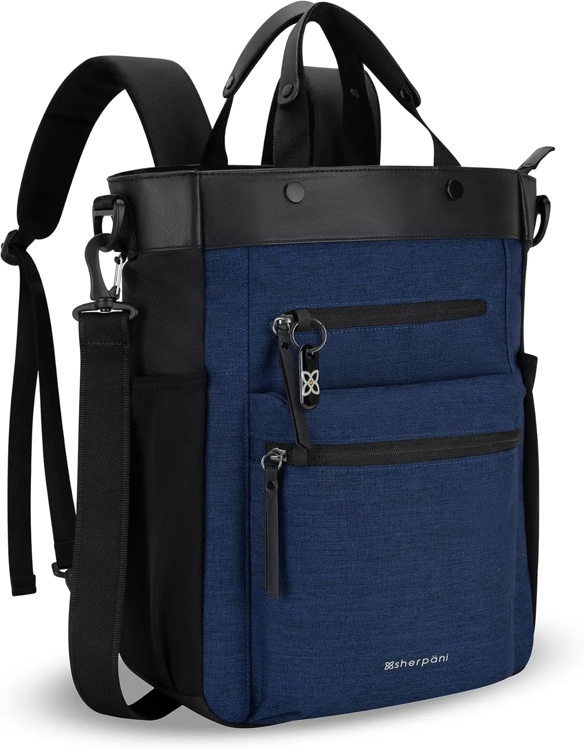 Sherpani Soleil, Anti Theft Convertible Backpack, 3 in 1 Tote Bag, Crossbody Bag, Cross Body Purse, 18L Travel Backpack, Travel Gifts for Women, RFID Protection, Fits 15 Laptop (Indigo)