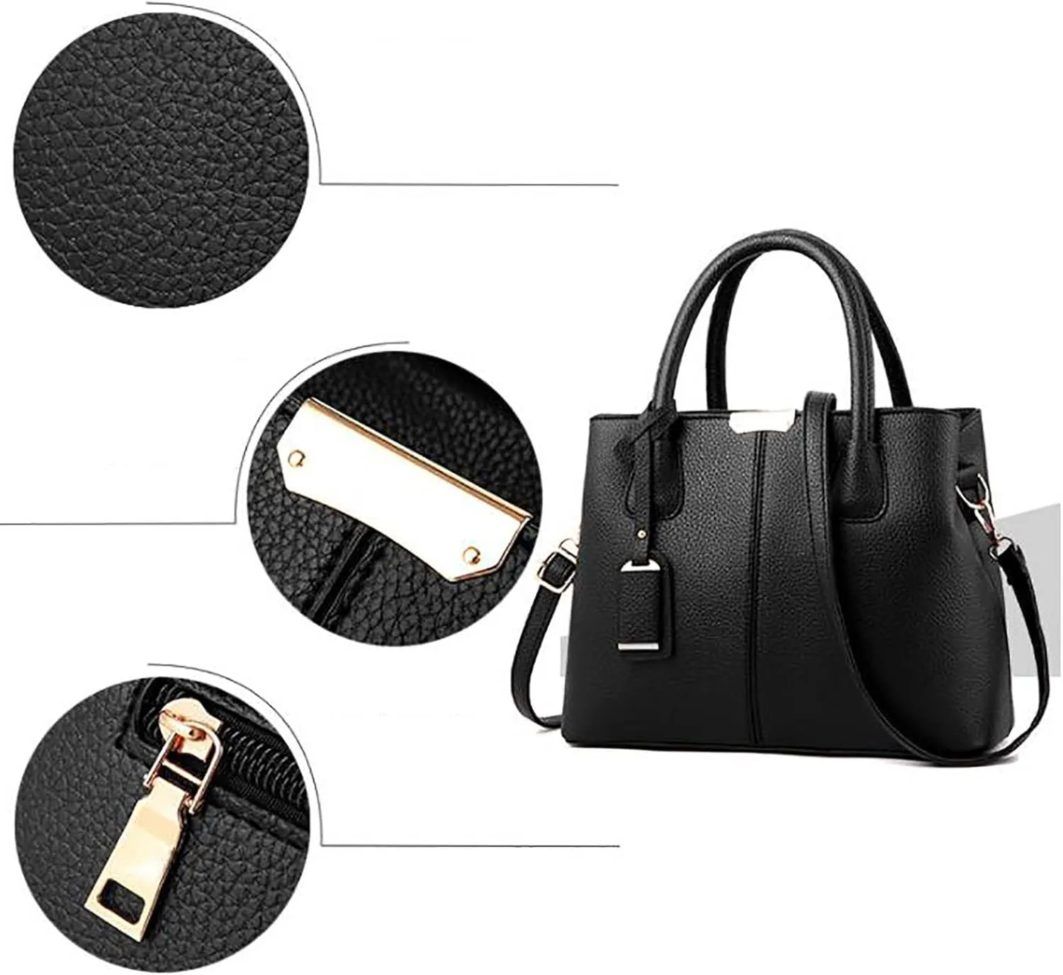 Soft Leather Satchel Bags for Women Shoulder Hobo Bags Top Handle Satchel Purses Fashion Bag with Compartments