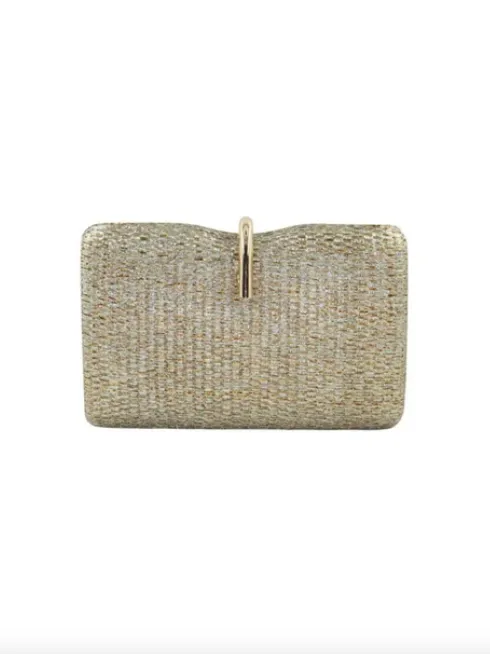 Straw Clutch in Gold