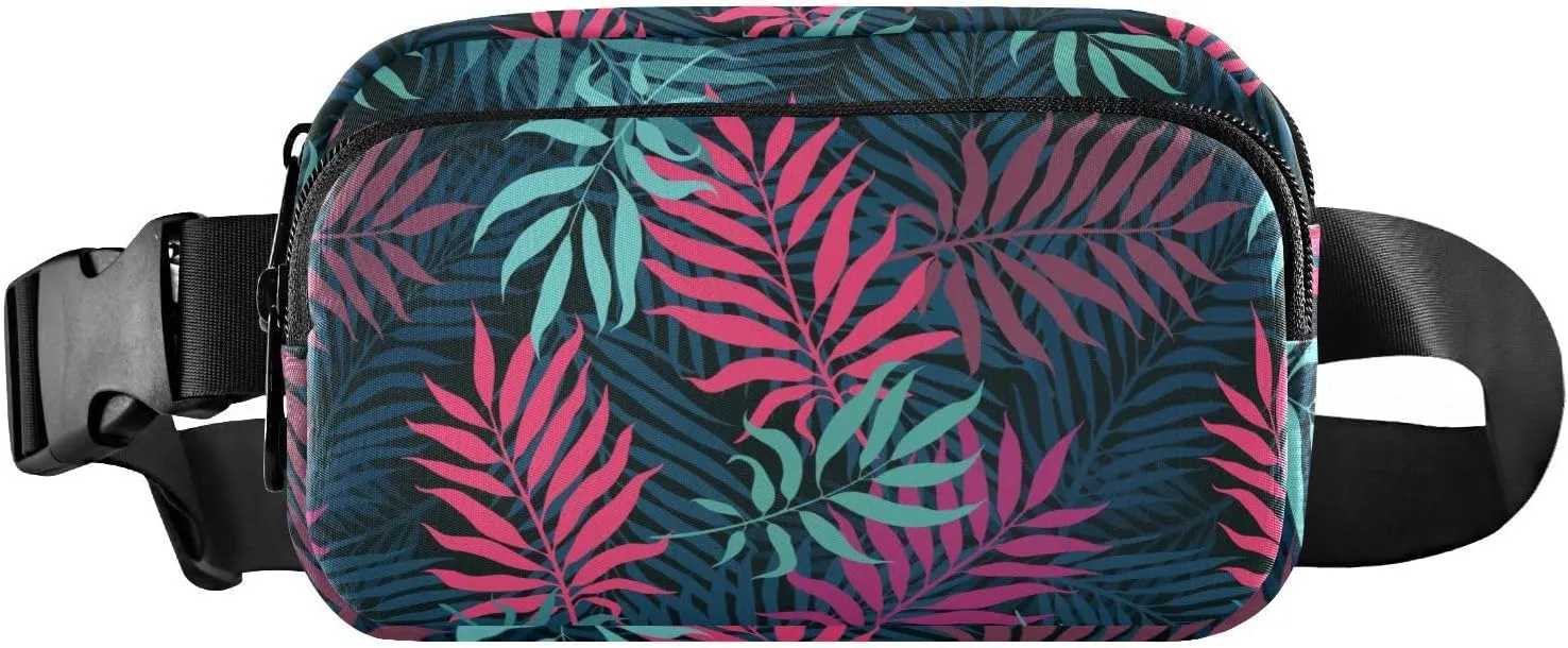 susiyo Colorful Tropical Palm Tree Waist Packs for Women Men Small Belt Bag Travel Go To Bag