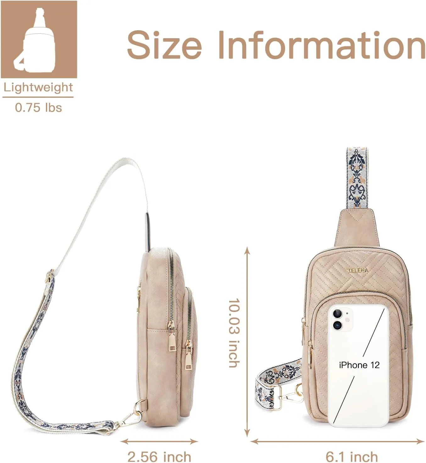 Telena Large Sling Bag Crossbody Bags for Women Fanny Packs Cross Body with Adjustable Strap