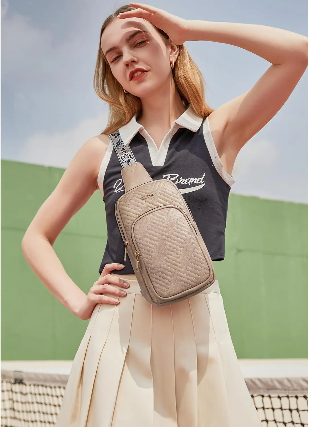 Telena Large Sling Bag Crossbody Bags for Women Fanny Packs Cross Body with Adjustable Strap