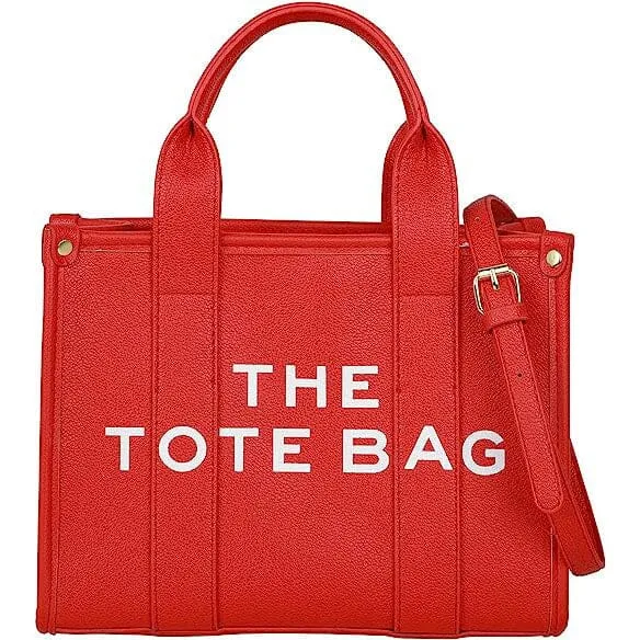 Trendy Leather Tote Bag Small Personalized Top Handle Crossbody Handbags
