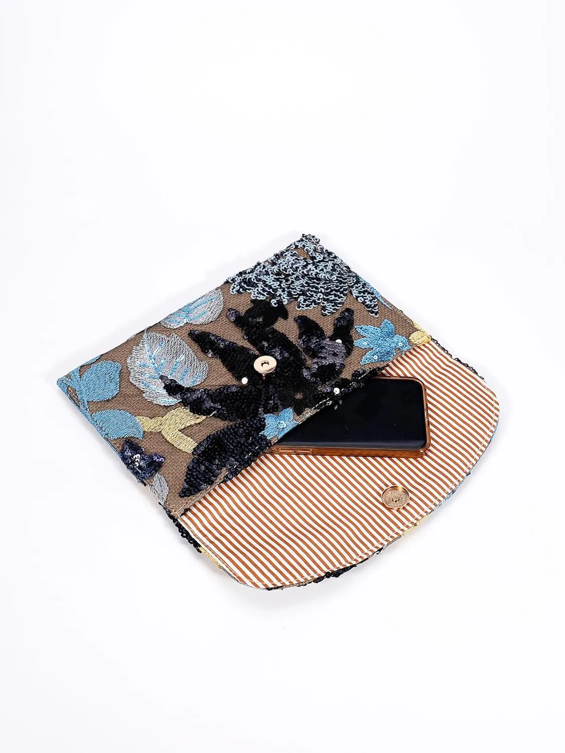 Verdusa Women's Floral Embroidery Sequin Evening Clutch Bags Party Purses