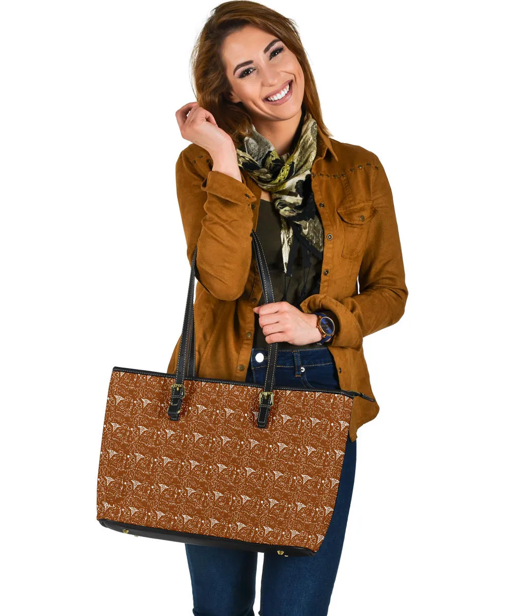 Veterinary Technician Large PU Faux Leather Tote Bag