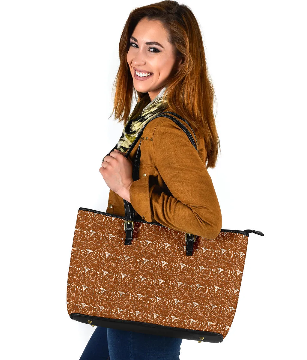 Veterinary Technician Large PU Faux Leather Tote Bag