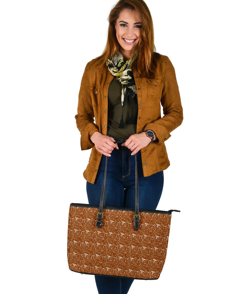 Veterinary Technician Large PU Faux Leather Tote Bag