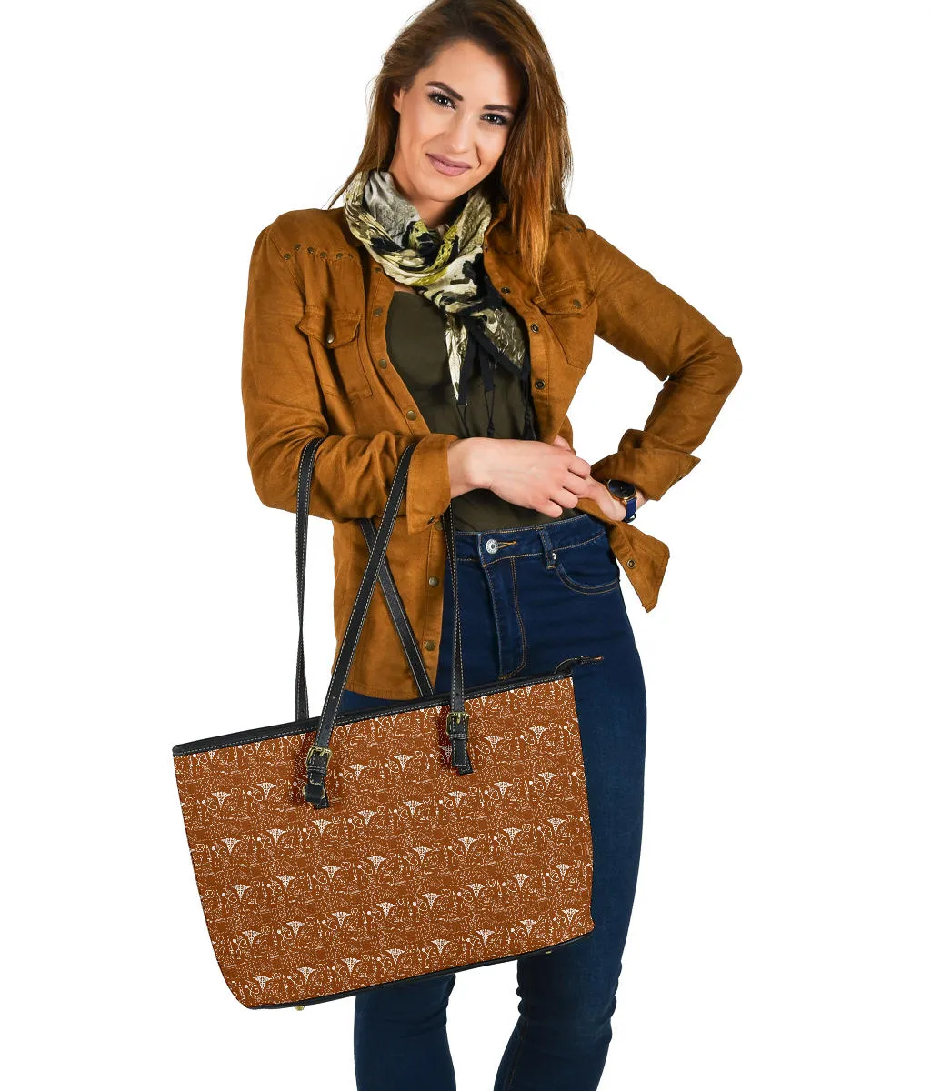 Veterinary Technician Large PU Faux Leather Tote Bag