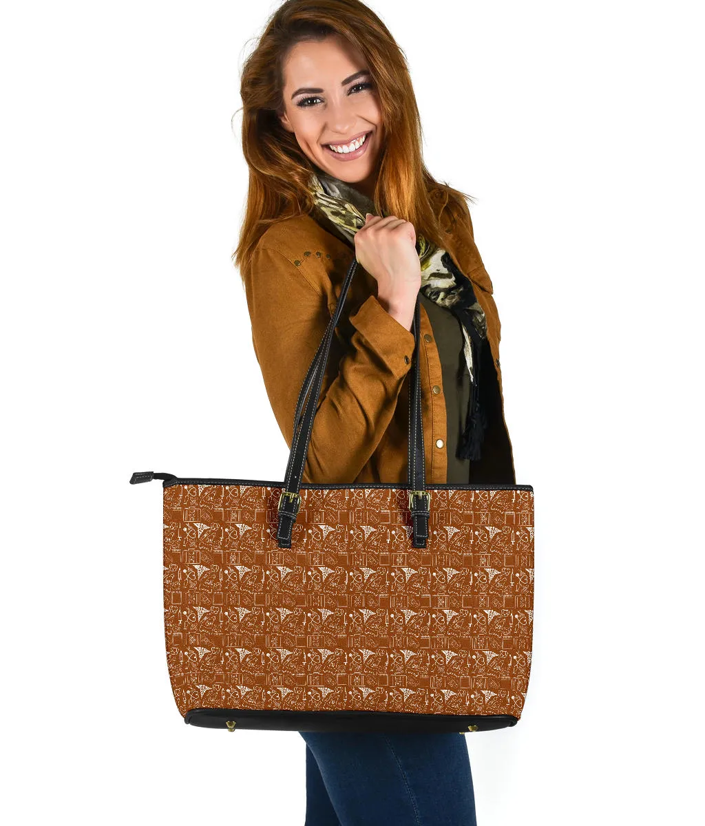Veterinary Technician Large PU Faux Leather Tote Bag