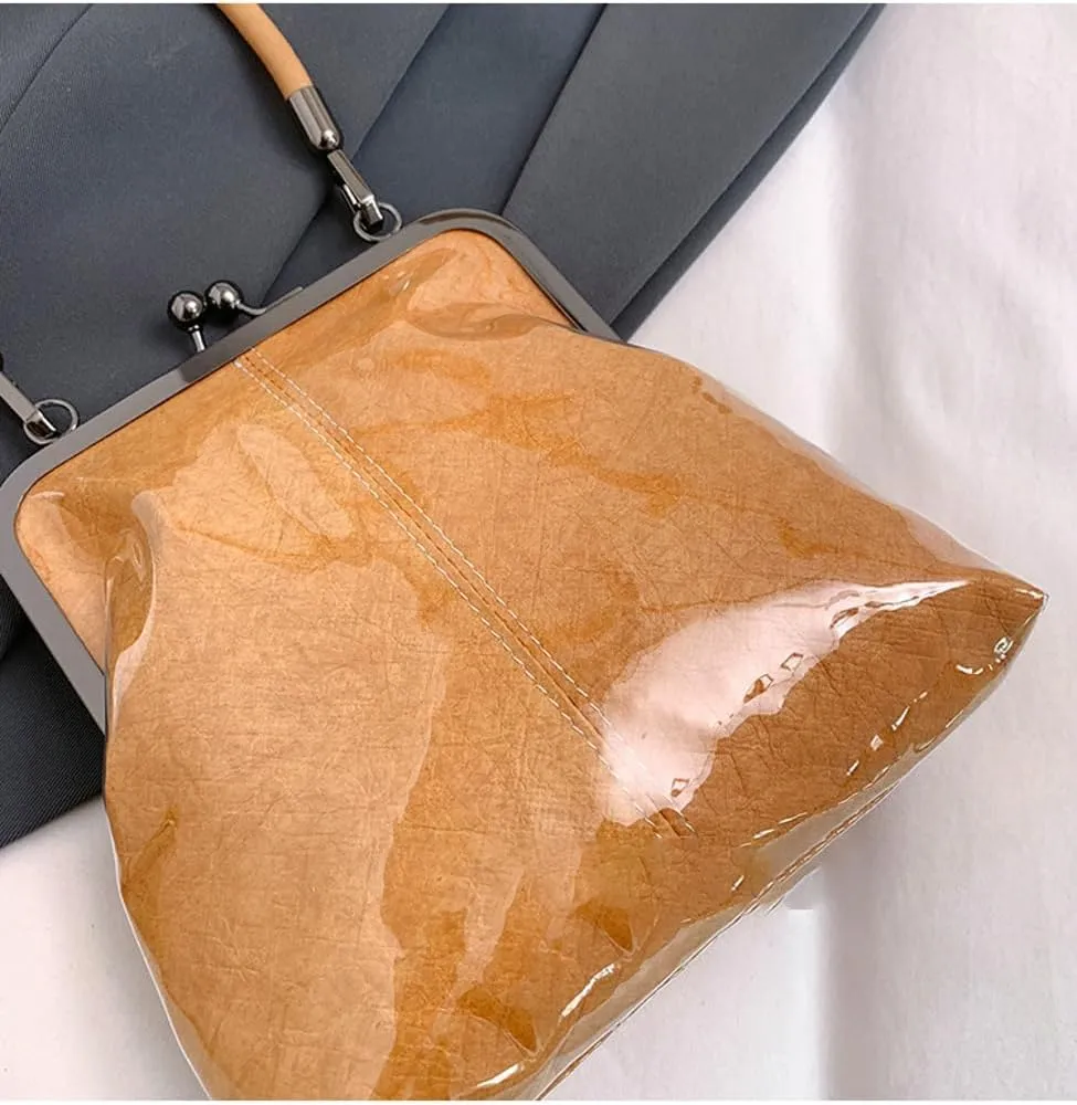 Women's Kiss Lock Crossbody Bag PU Leather Kiss Clasp Purse Crossbody Shoulder Bags Hobo Tote Purses Wallet Handbags